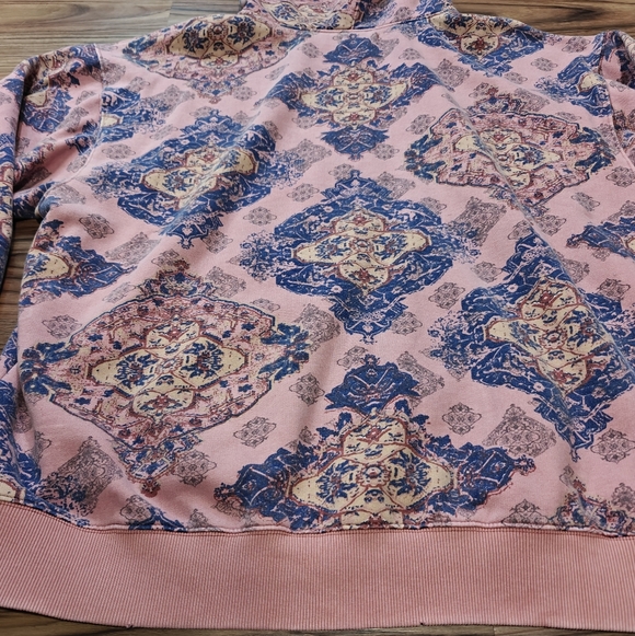 We The Free Printed It's A Vibe Hoodie In Desert Rose Combo In Pink - Picture 12 of 12